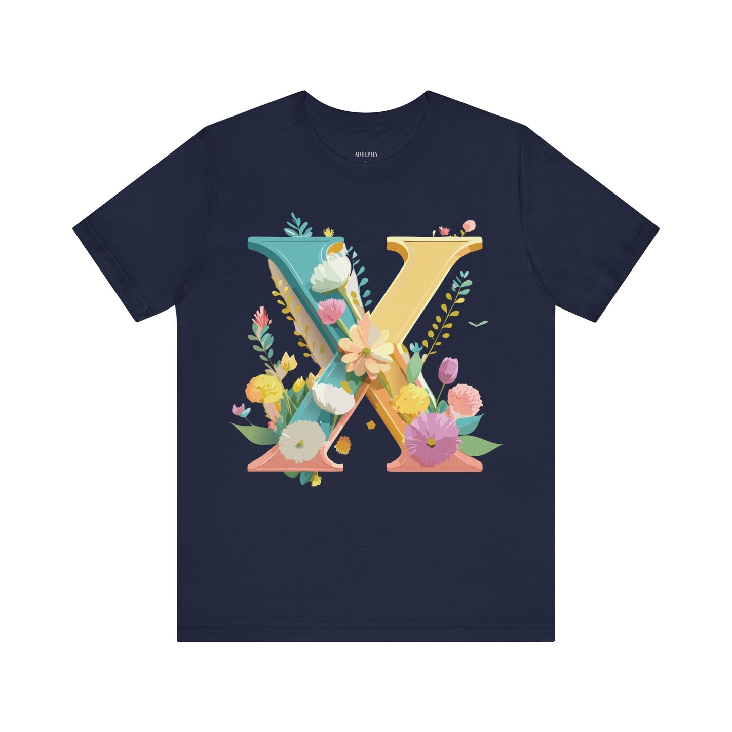 Letter X Shirt Unisex Graphic Tee Adelpha Vintage Inspired Artwork Short Sleeve Edition