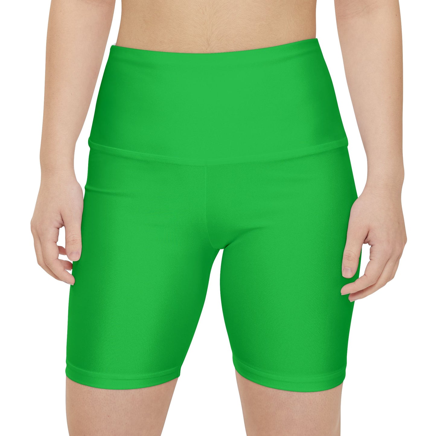 Jade Green Women's Bright Green Workout Shorts - High-Waist Athletic Bike Shorts