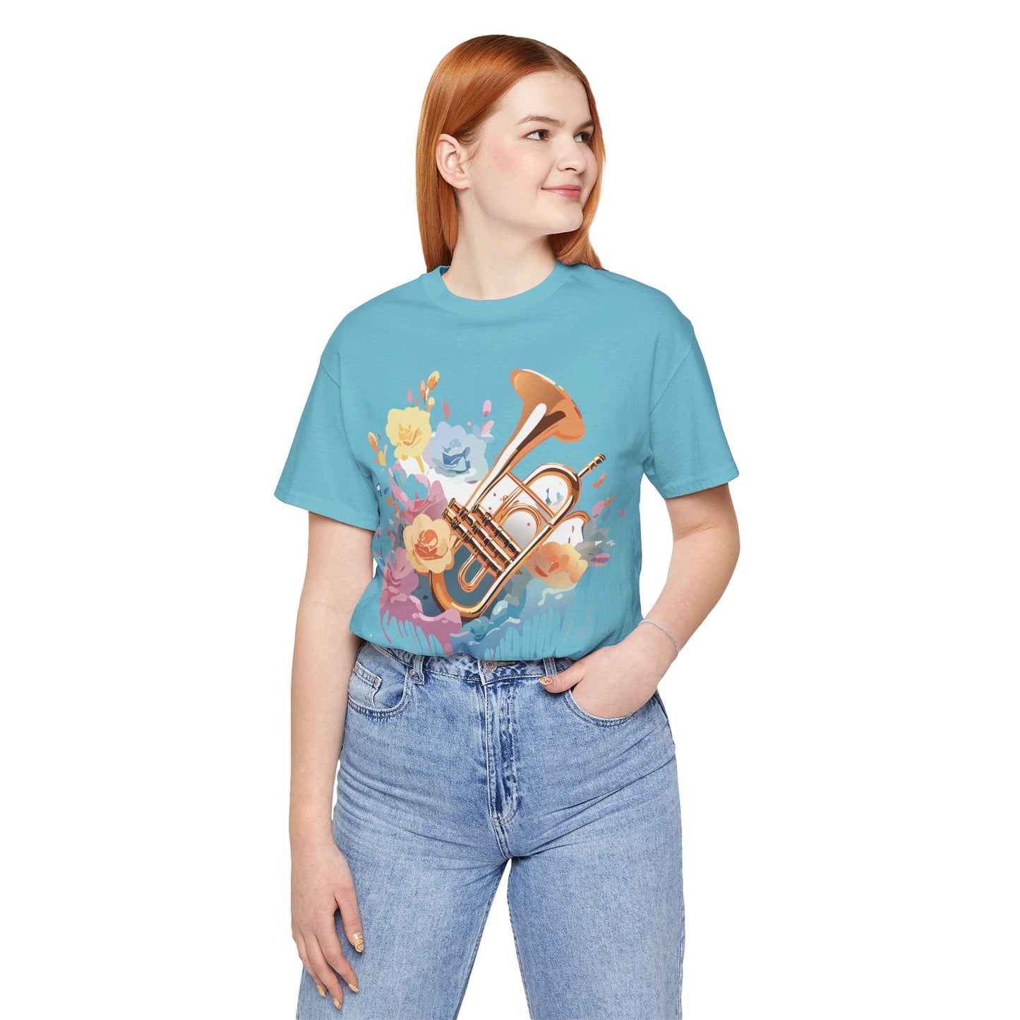 Music Graphic Unisex 100 Cotton Vintage Art with Musical Elements Tee 137