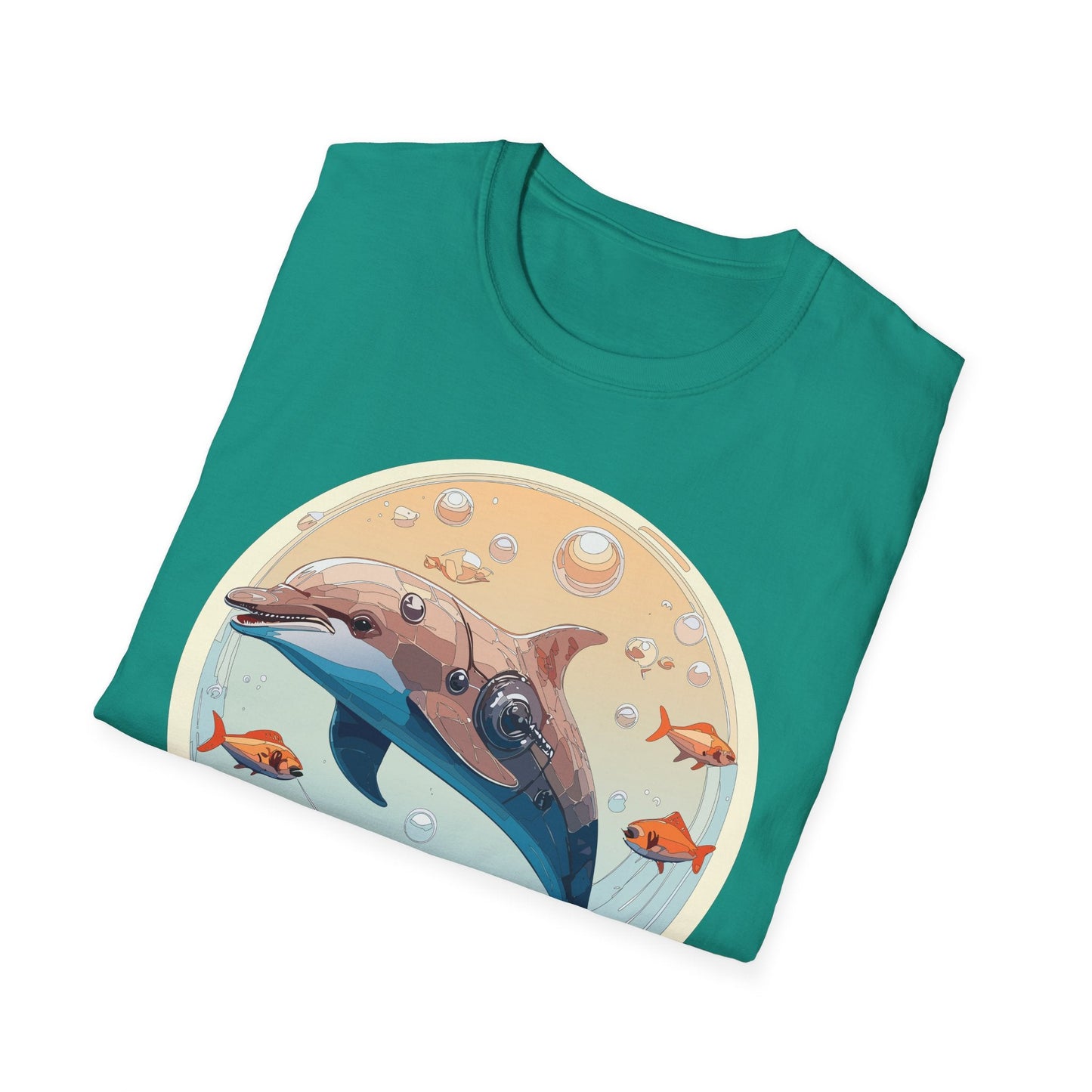 Dolphin Shirt Unisex Softstyle Tee 100 Percent Ring Spun Cotton Breathable Gildan 64000