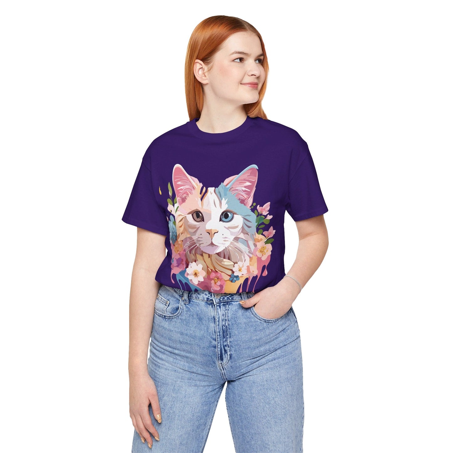 Cat Graphic Tee Unisex Short Sleeve Shirt Featuring Vintage Adelpha Artwork