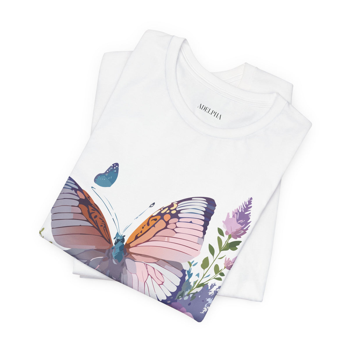 Butterfly Graphic Unisex Cotton Bella+Canvas Tee with Art Design n08