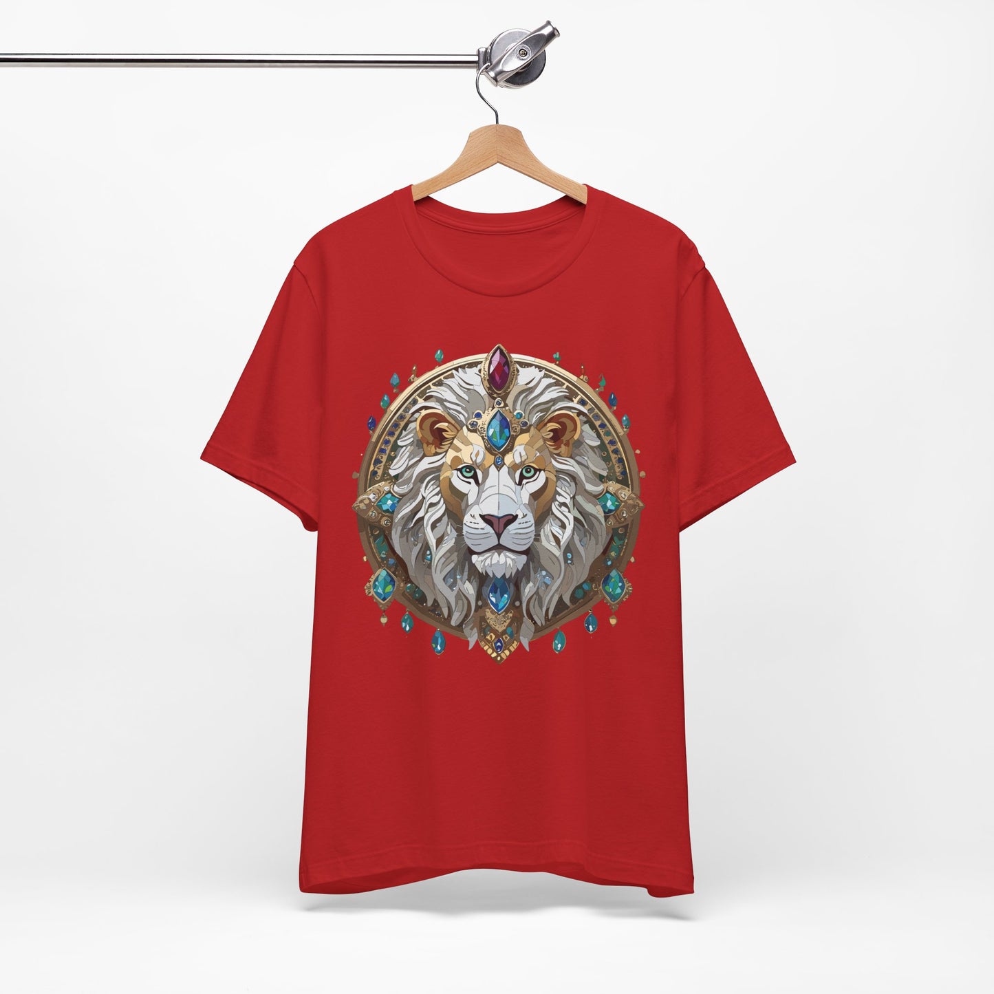 Unisex Lion Graphic Tee, Animal Shirt, Tee Shirt with Lion, Medallion T-Shirt, Animal Medallion Tees