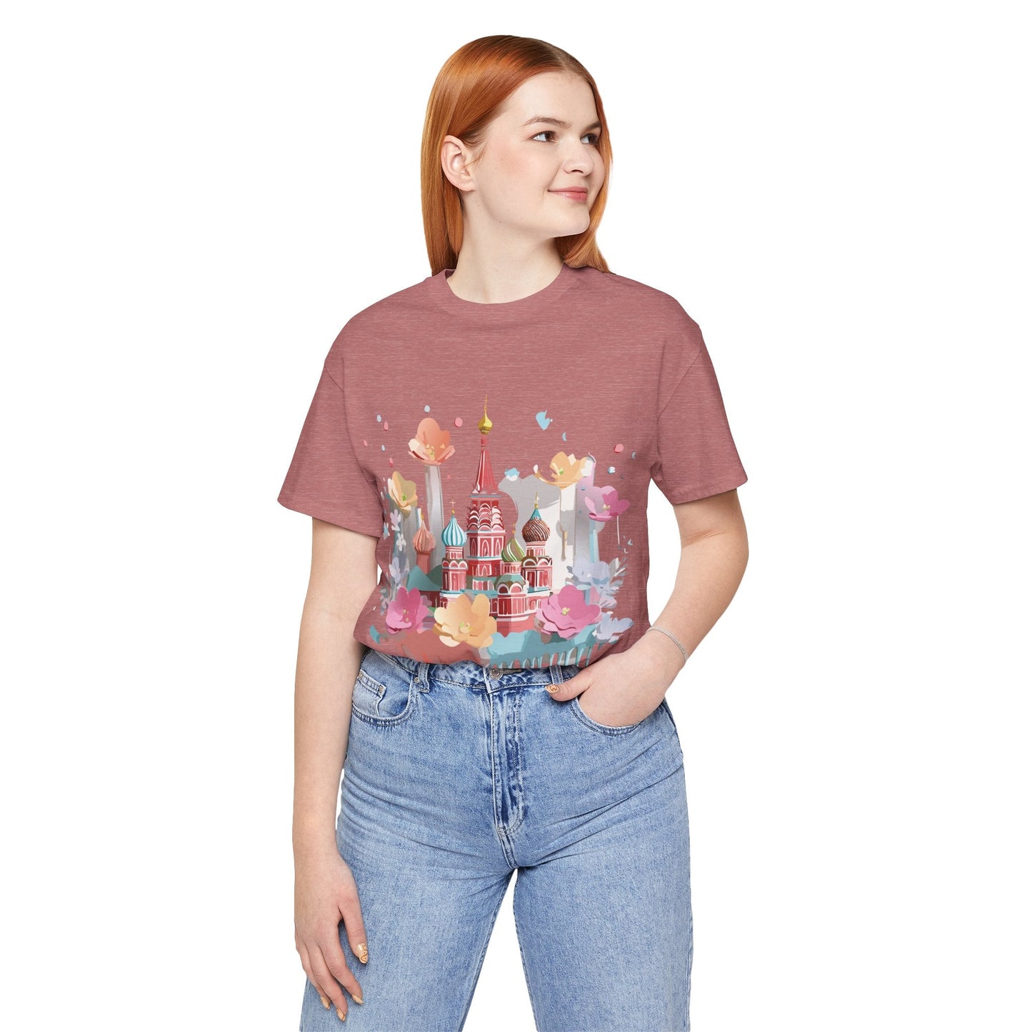 Unisex Graphic Tee From Moscow Themed Tourist Vintage Inspired Art