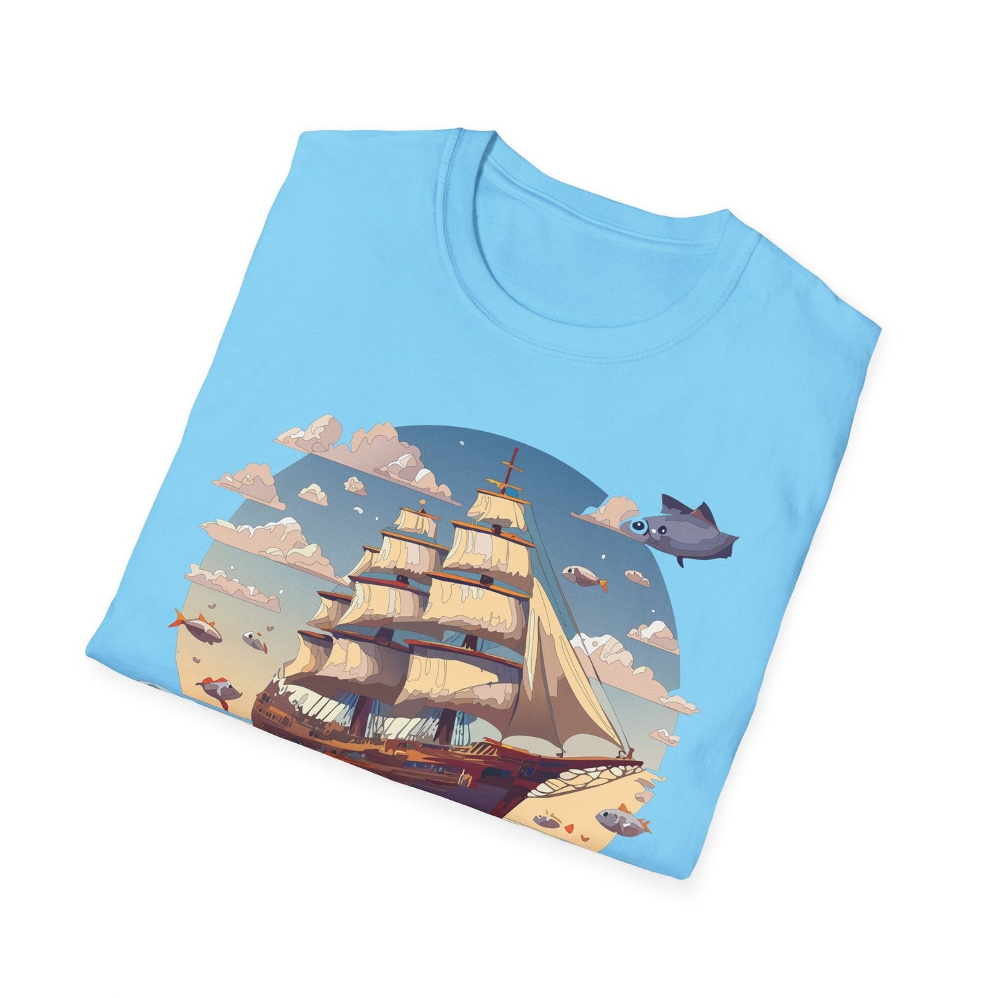 Nautical Ship Frigate Vessel T Shirt Unisex Premium Softstyle Cotton Tee Gildan 64000