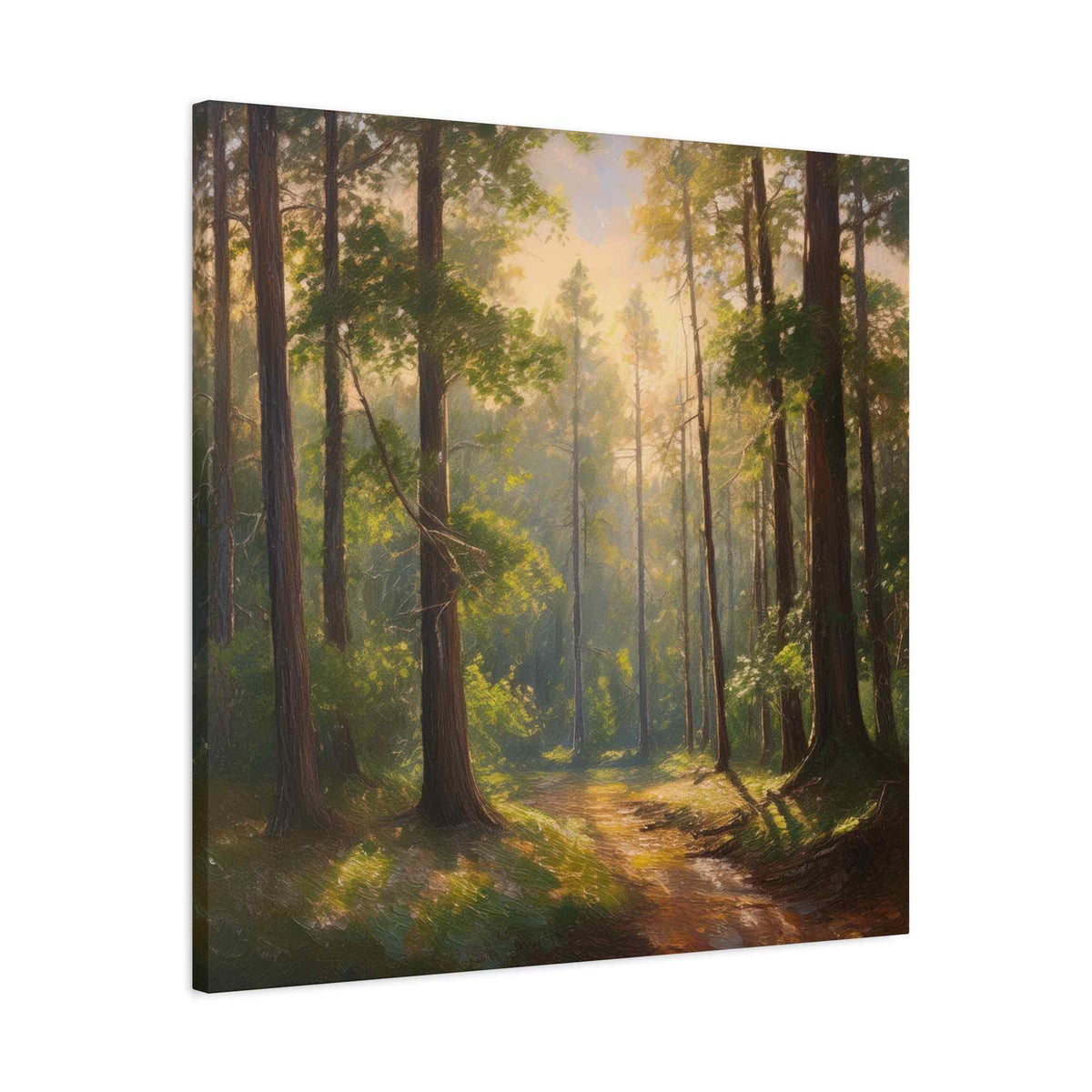Forest Print Canvas, Trees Oil Paint Print 20x20, 24x24, 30x30, 32x32, 36x36 Art Design Print Pine-Wood Inner Frame MC-70