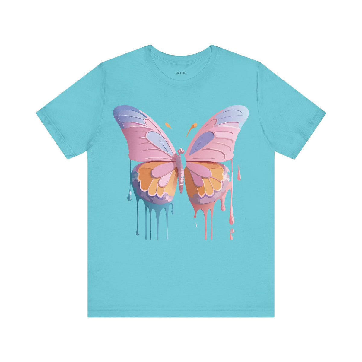 Butterfly Graphic Unisex Cotton Bella+Canvas Tee with Floral Art Design m06