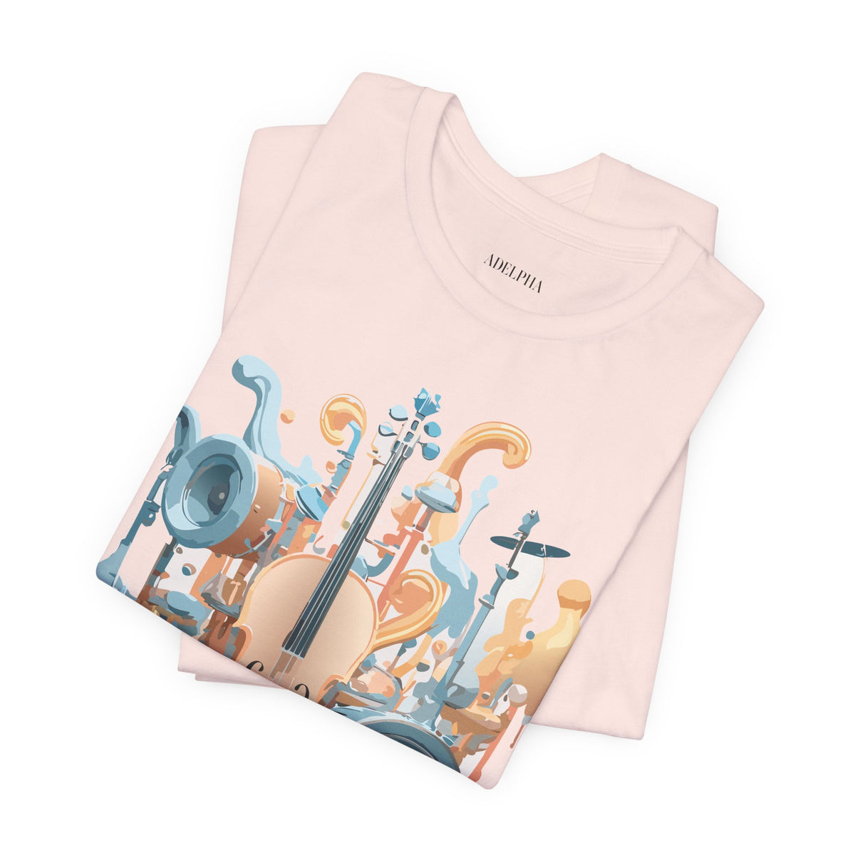 Music Graphic Unisex Cotton Bella+Canvas Tee with Art Design n193