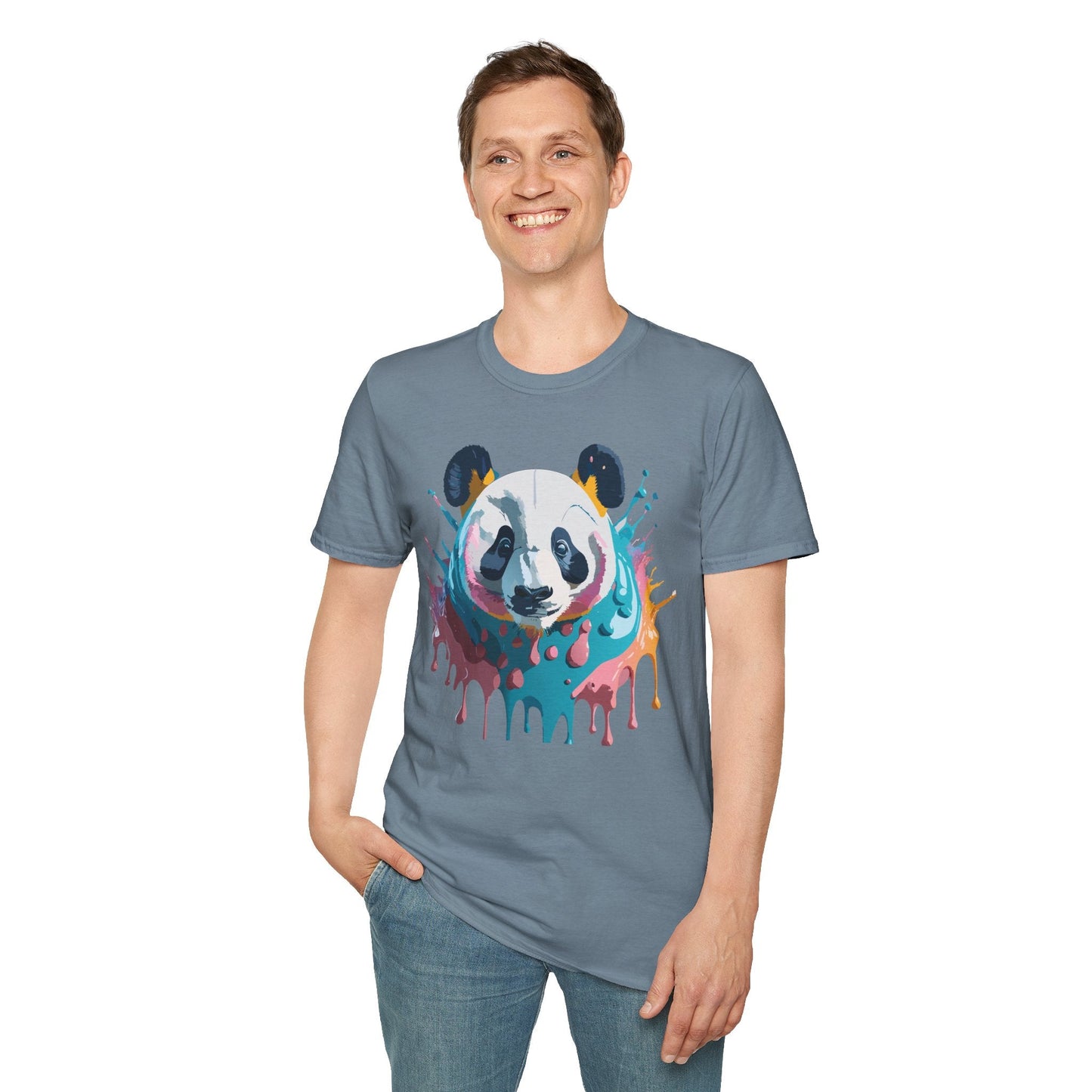 Panda Shirt Unisex T Shirt Gildan Softstyle 64000 Panda Graphic Animal Tee 100 Percent Cotton
