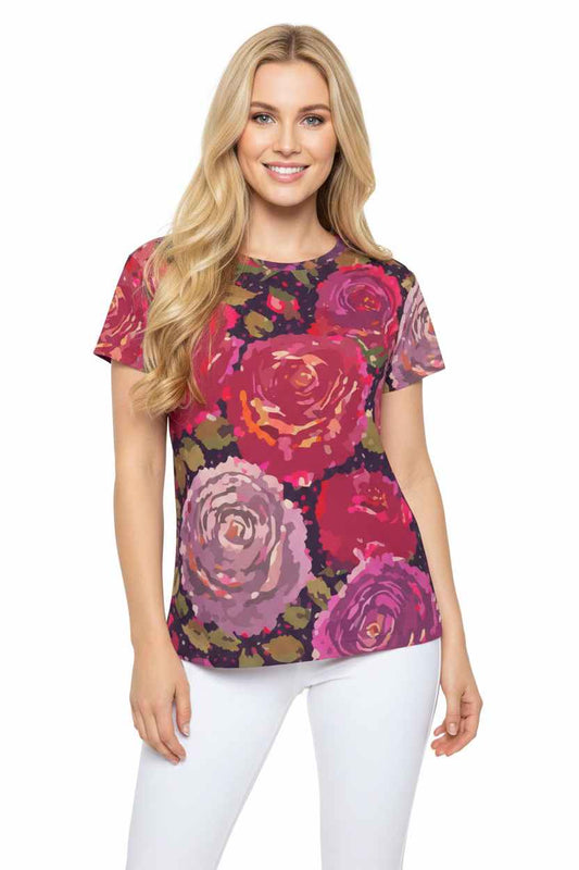Women Poly Shirt with Floral Print F234-2