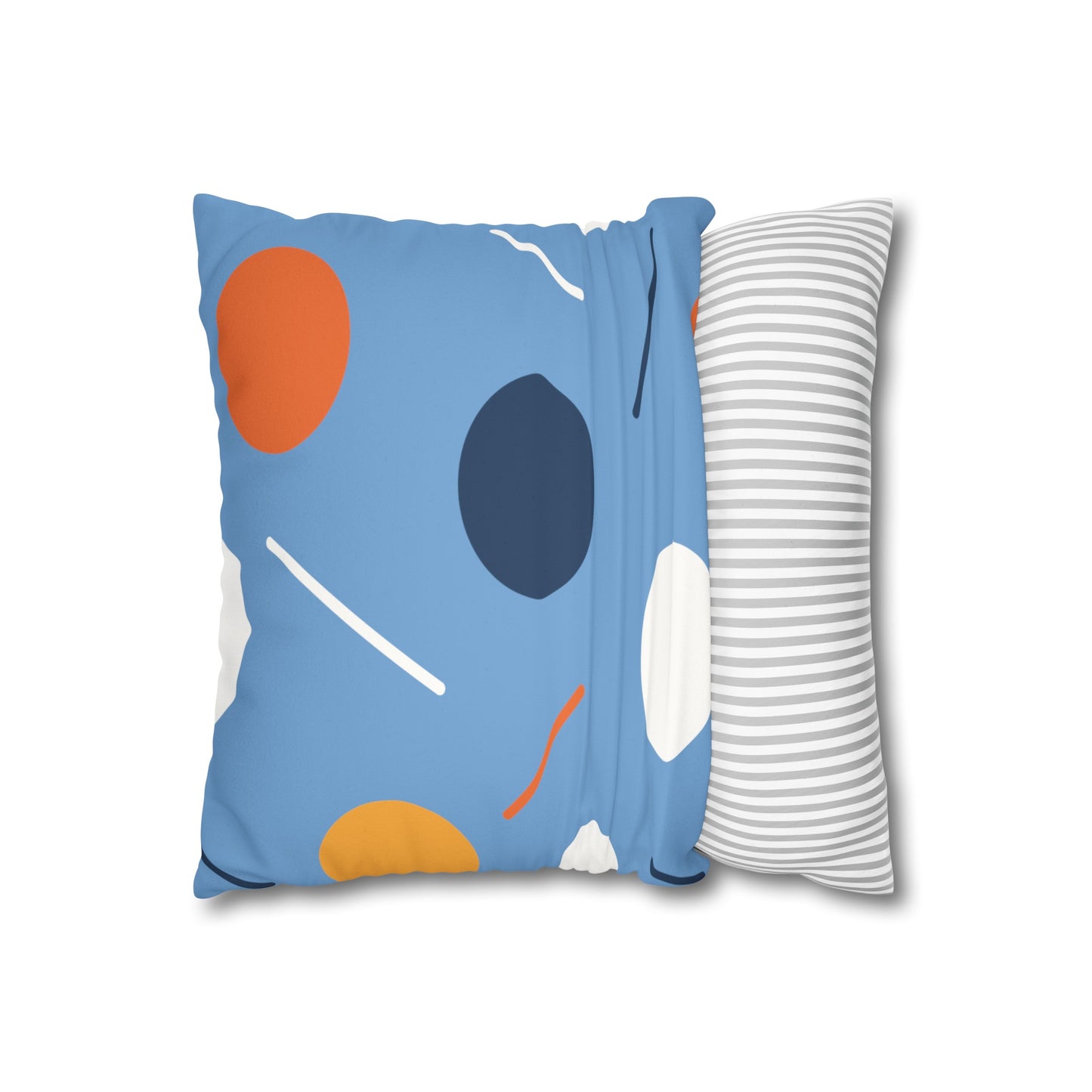 Faux Suede Pillowcase with Abstract print