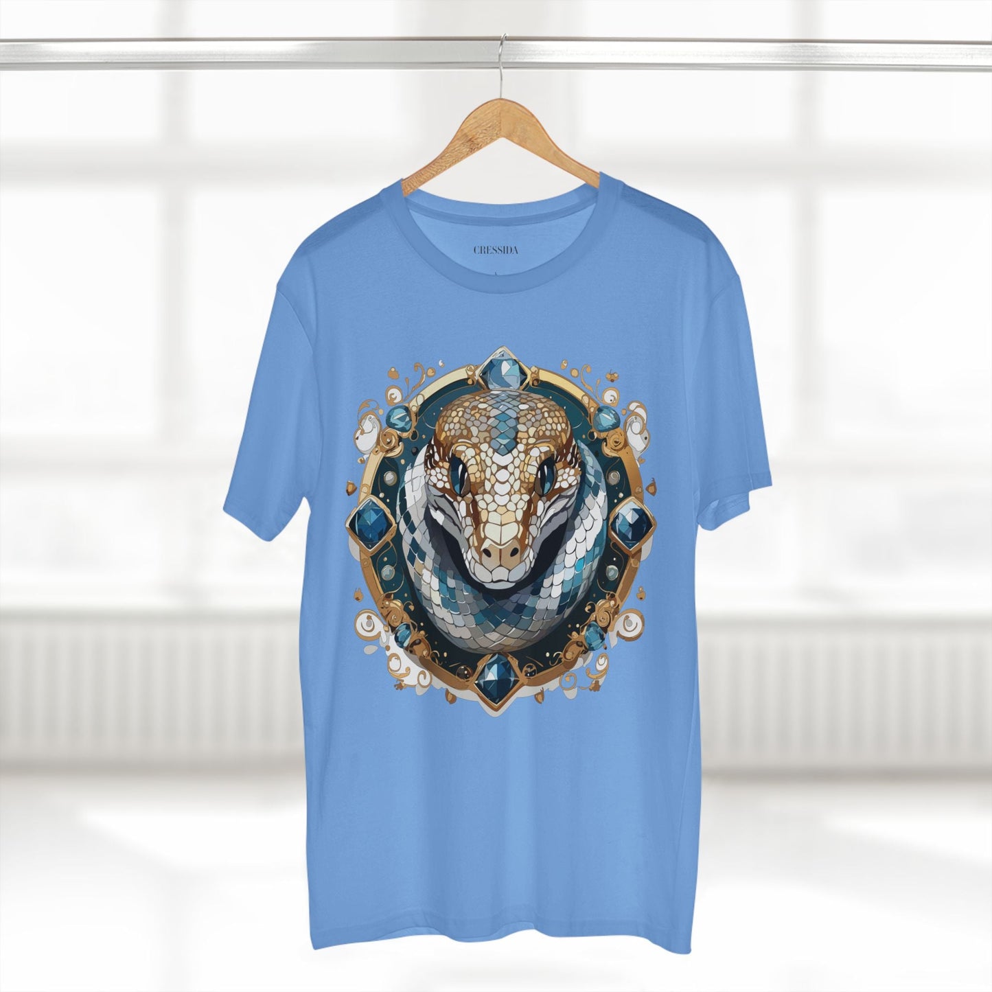 Snake Graphic Unisex 100 Cotton Tee With Unique Animal Golden Medallion Art Design 42