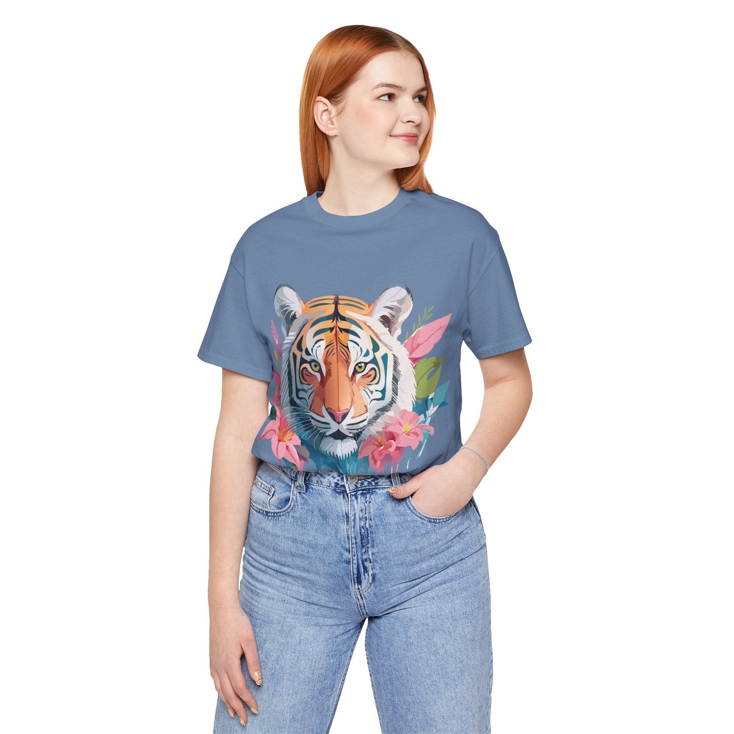 Tiger Graphic Unisex 100 Cotton Vintage Art with Animal Tee 13