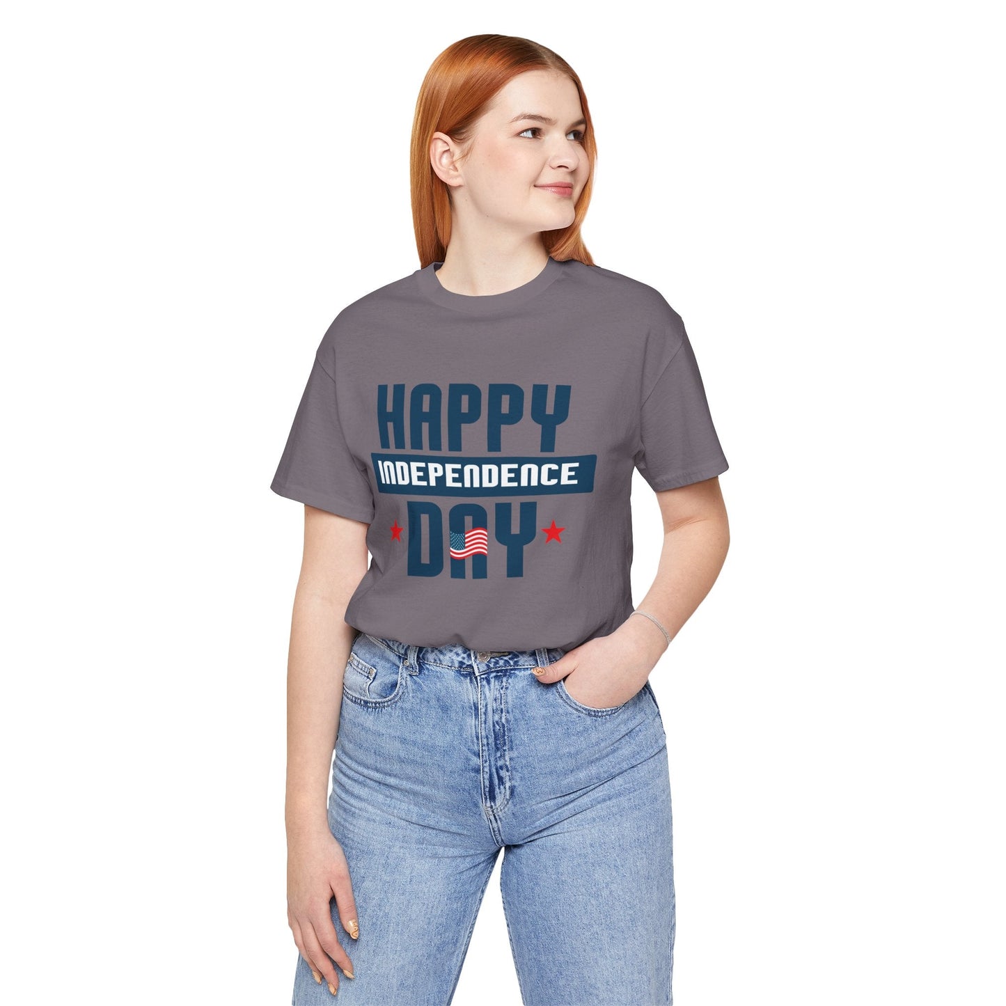Happy Independence Day Graphic Unisex Cotton T-Shirt 017