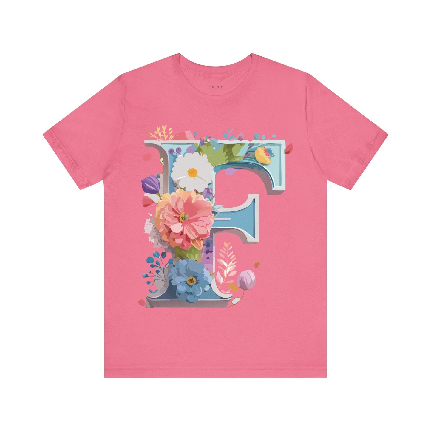 Letter F Shirt Unisex Graphic Tee Vintage Inspired Artwork By Adelpha Short Sleeve