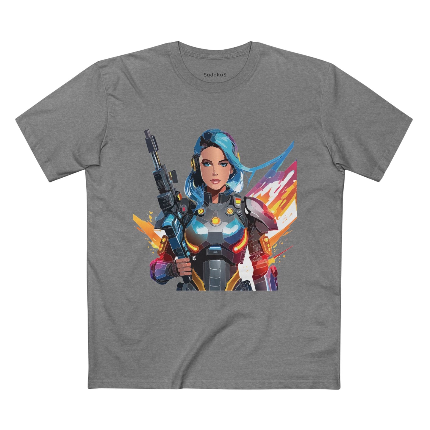 Army-woman Graphic Unisex 100 Cotton Staple Tee 7