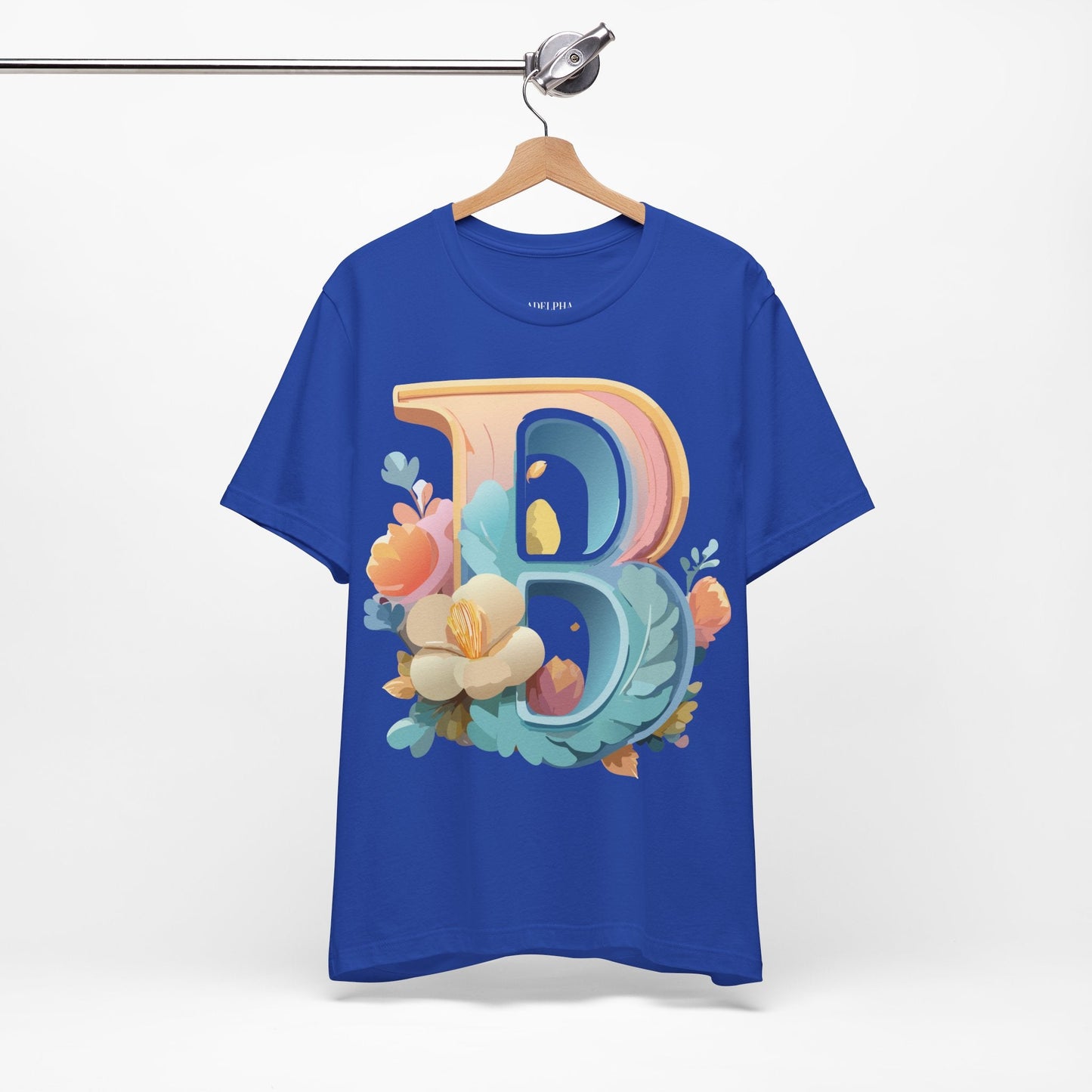 Letter B Graphic Tee Unisex Jersey Short Sleeve With Vintage Inspired Artwork By Adelpha