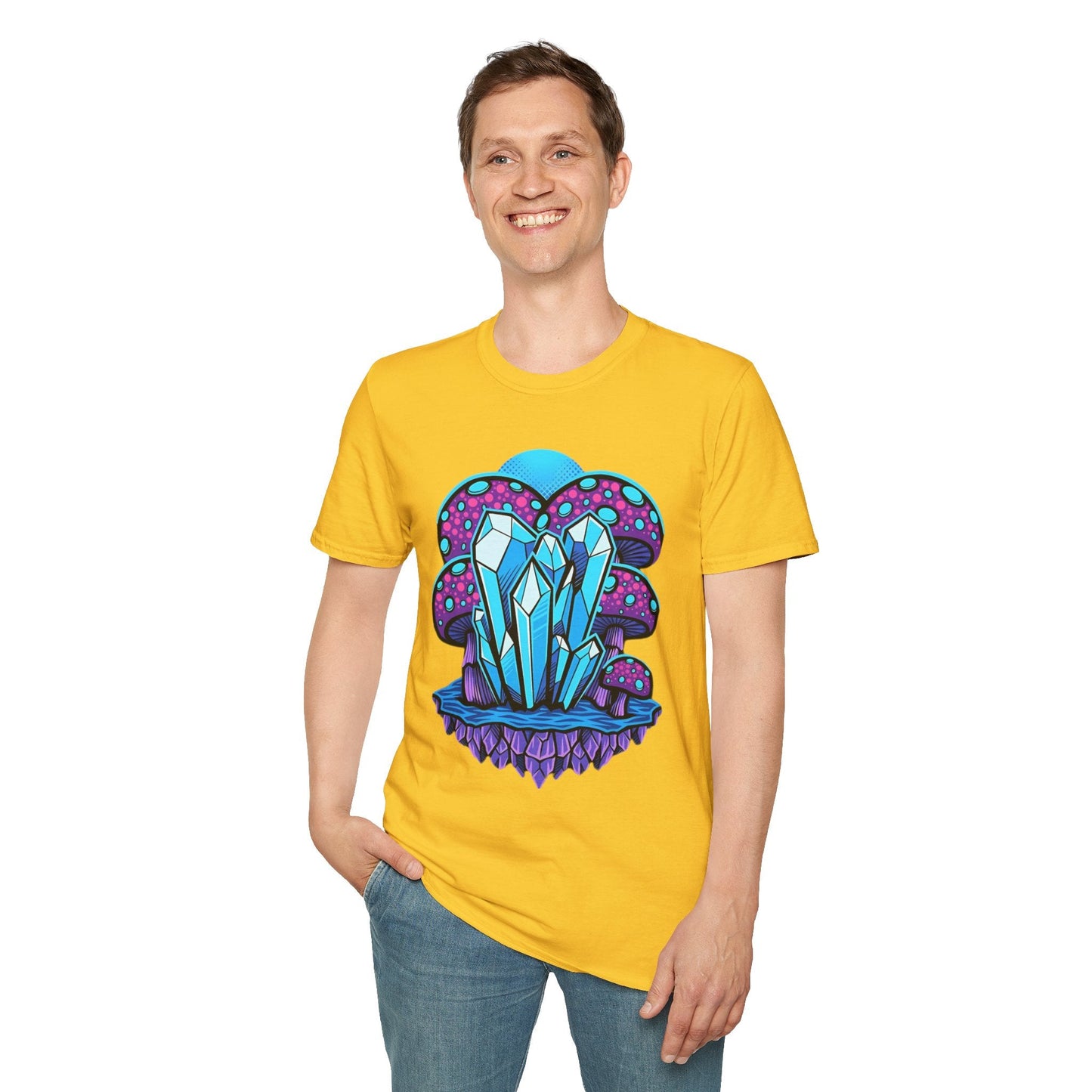 Mashroom Tee Shirt Softstyle Gildan 64000 100 Percent Ring Spun Cotton Breathable Funny Fungus