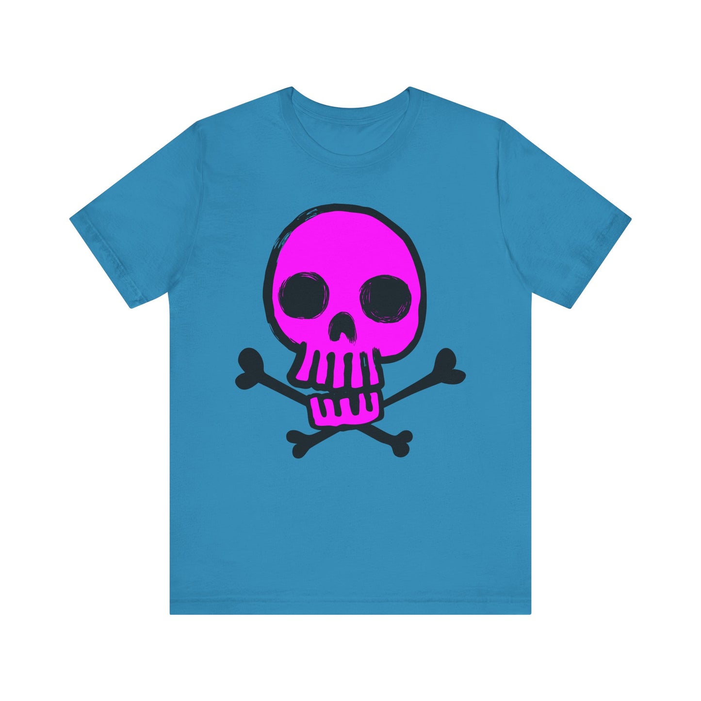 Pink Skull Graphic Design Tee, Skull Shirt, Vintage Tees, Art Design T-Shirt, Vintage Graphic Tee, Art Shirts with Skulls