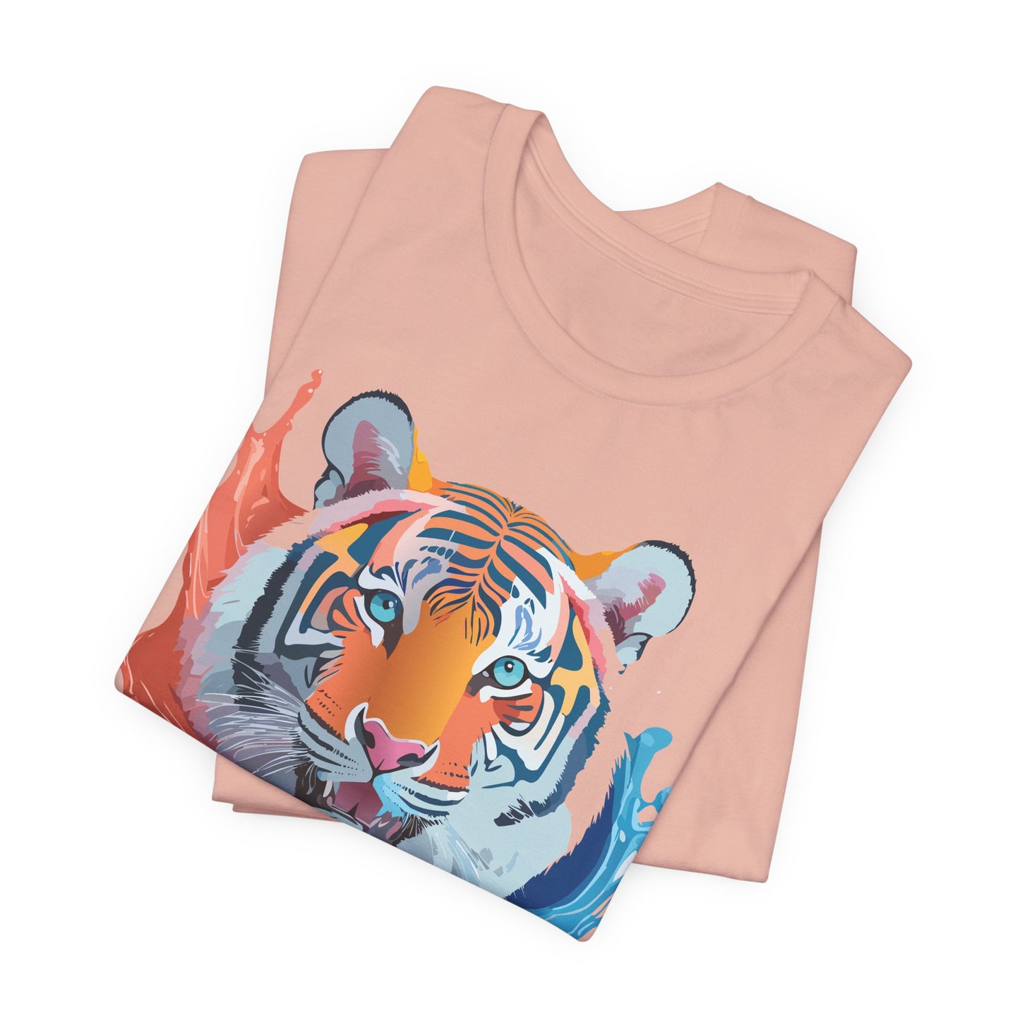 Unisex Tiger Tee, Animal Shirt, Tee Shirt with Tiger, Art T-Shirt, Animal Tees, Big Cat Shirt, Art Design T-Shirt 5