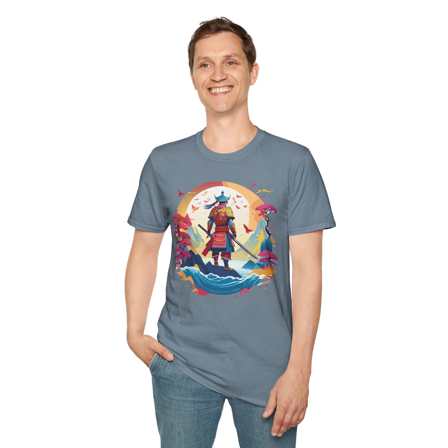 Samurai Shirt Unisex Tee Made With 100 Percent Ring Spun Cotton Soft Durable Comfort Gildan 64000