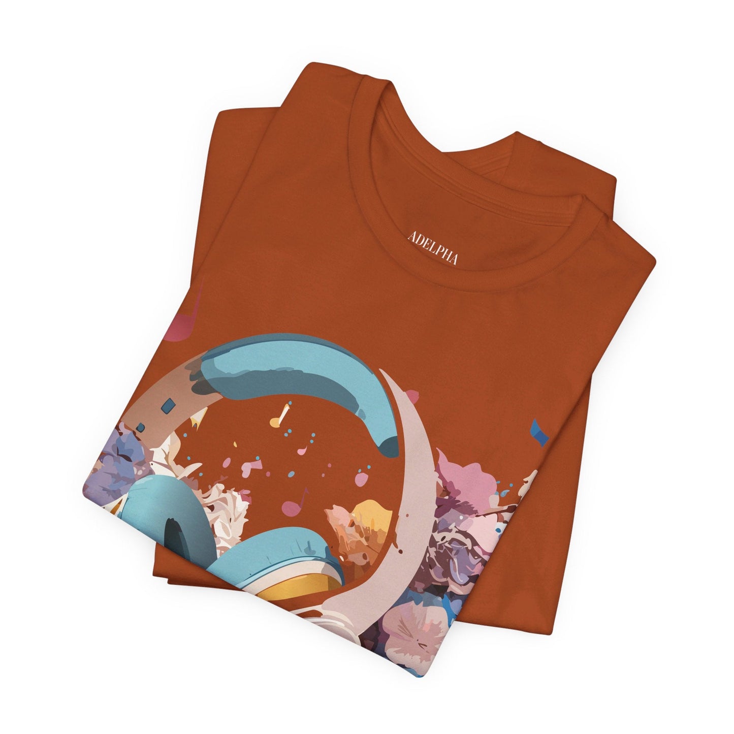 Music Graphic Unisex 100 Cotton Vintage Art with Musical Elements Tee 1