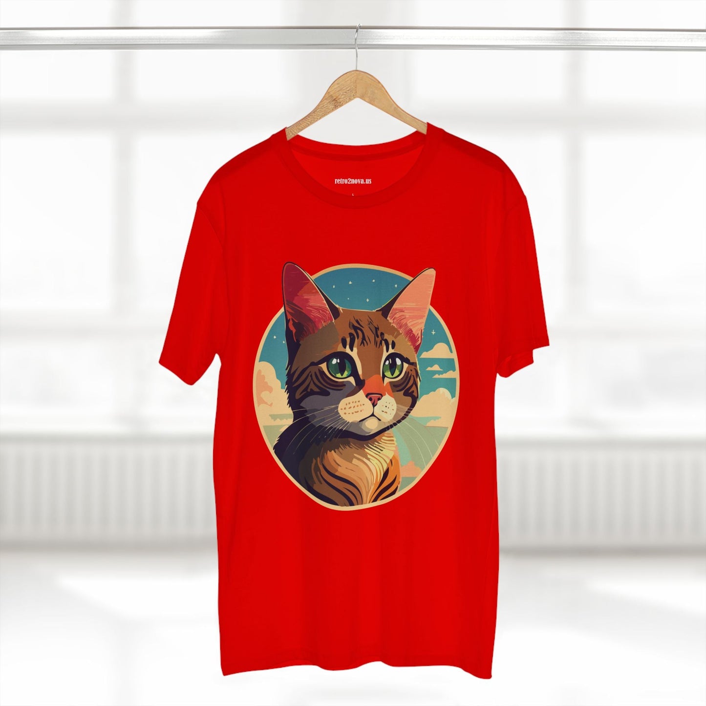 Animals Shirt Cat Design Unisex Premium Cotton Tee With Original Art From Retro2Nova Collection Exclusive Edition