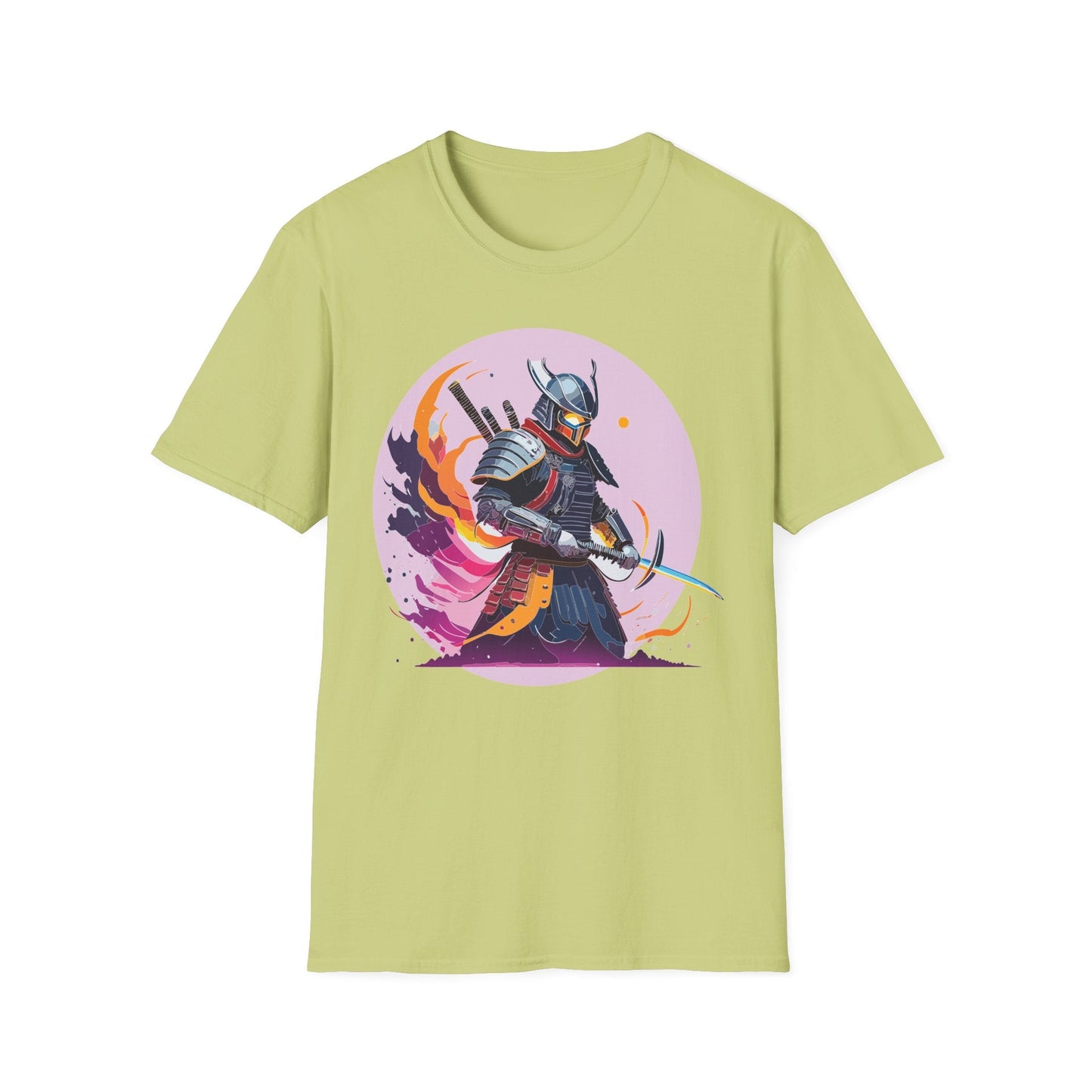 Samurai Shirt Unisex Short Sleeve Tee With Samurai Print Softstyle Gildan 64000 Ring Spun Cotton