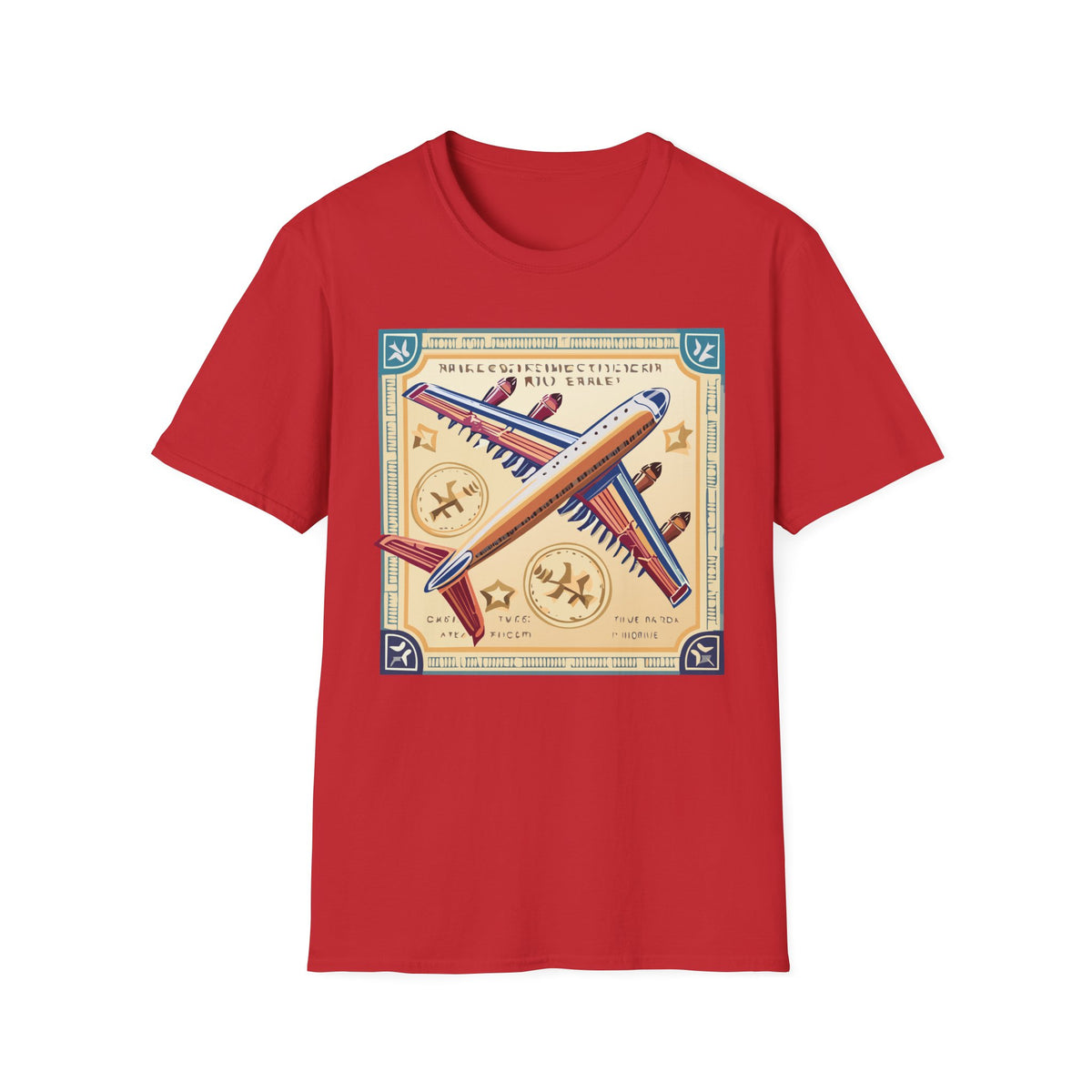 Aviator Vintage Plane T-Shirt — Retro Travel Aircraft Design Travel Post Graphic Design Unisex 100 Cotton Gildan T-Shirt