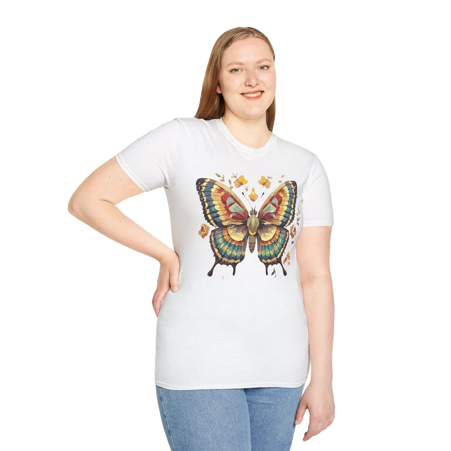 Butterfly Graphic T Shirt Unisex Gildan Softstyle 64000 Monarch Design Lightweight Everyday Wear