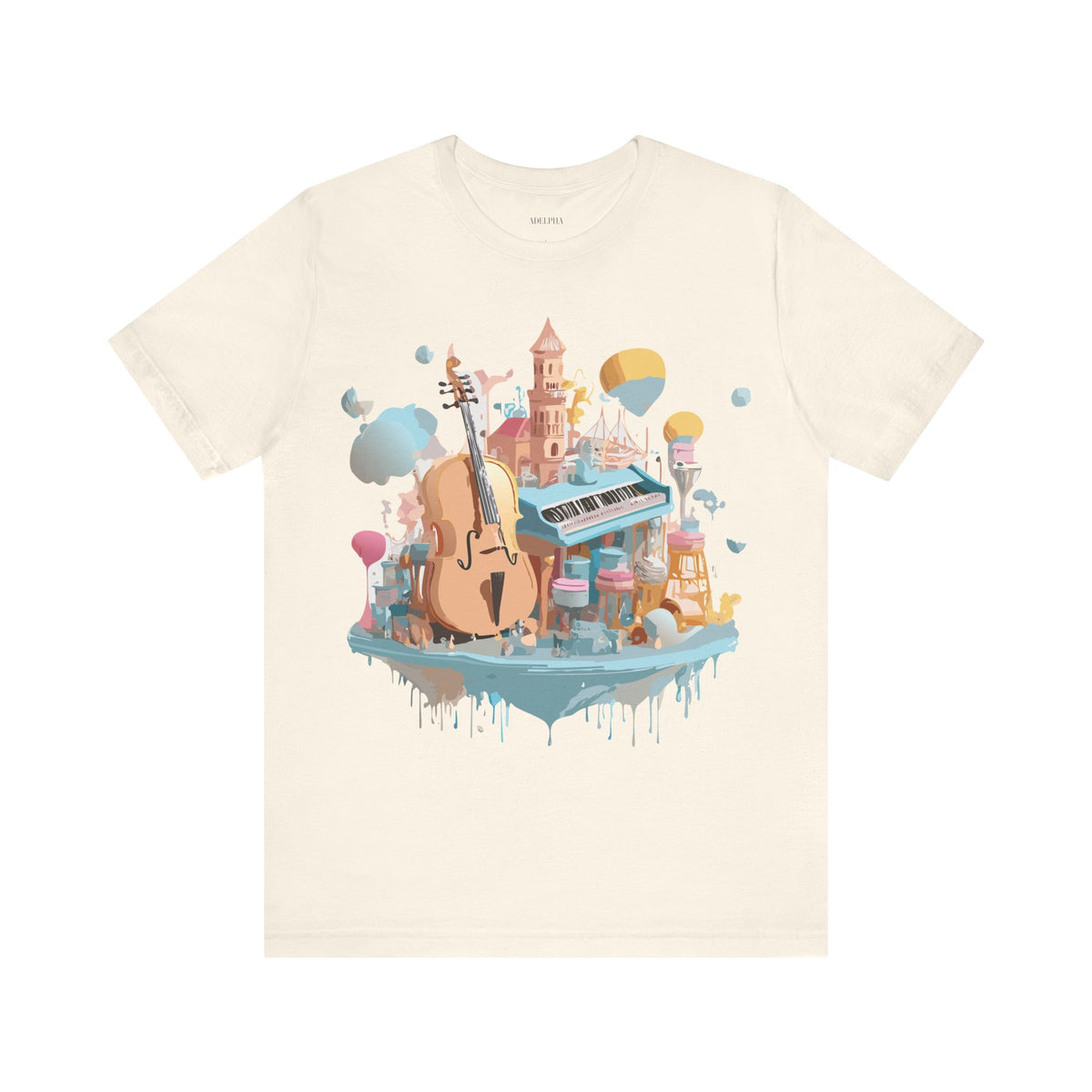 Music Graphic Unisex Cotton Bella+Canvas Tee with Art Design n188