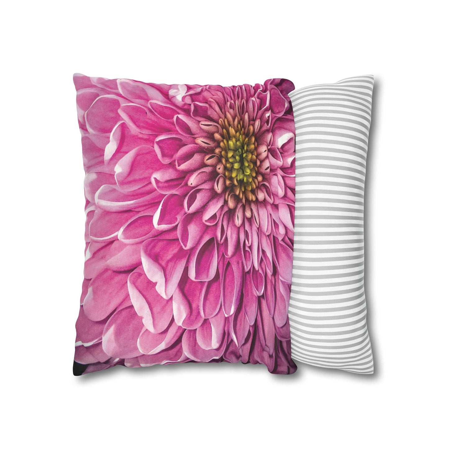 Floral Faux Suede Square Pillowcase