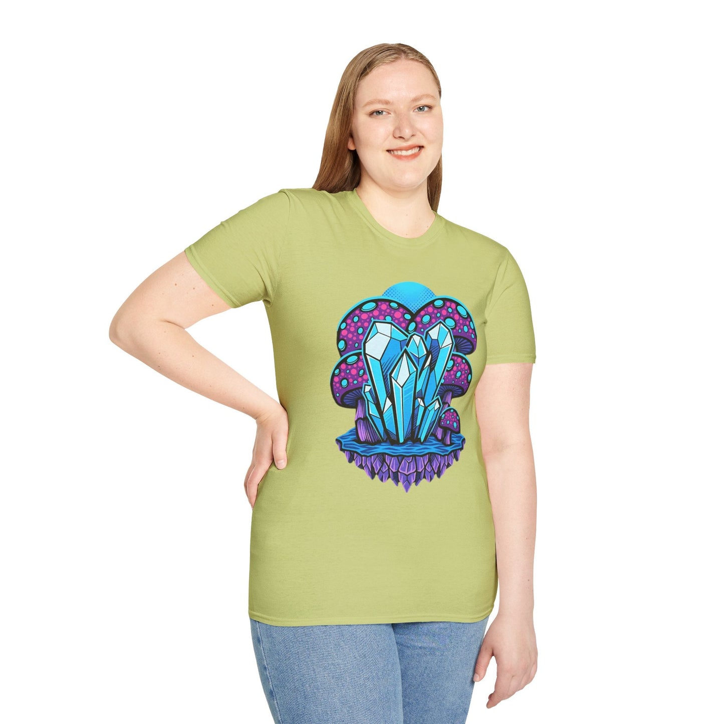 Mashroom Tee Shirt Softstyle Gildan 64000 100 Percent Ring Spun Cotton Breathable Funny Fungus