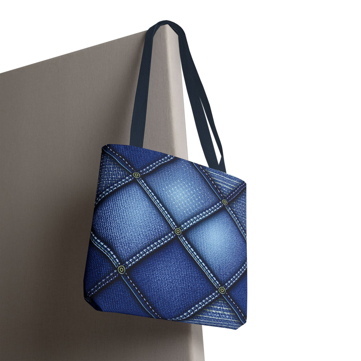 Denim Fabric Imitation Print Unisex Canvas Bag Poly Spun 3 Sizes Tote Bag 115