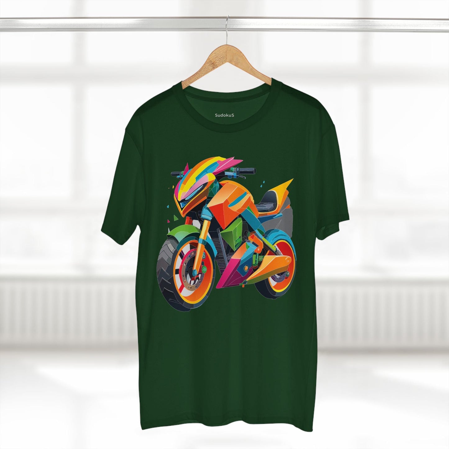 Moto Bike Graphic Unisex 100 Cotton Staple Tee 7