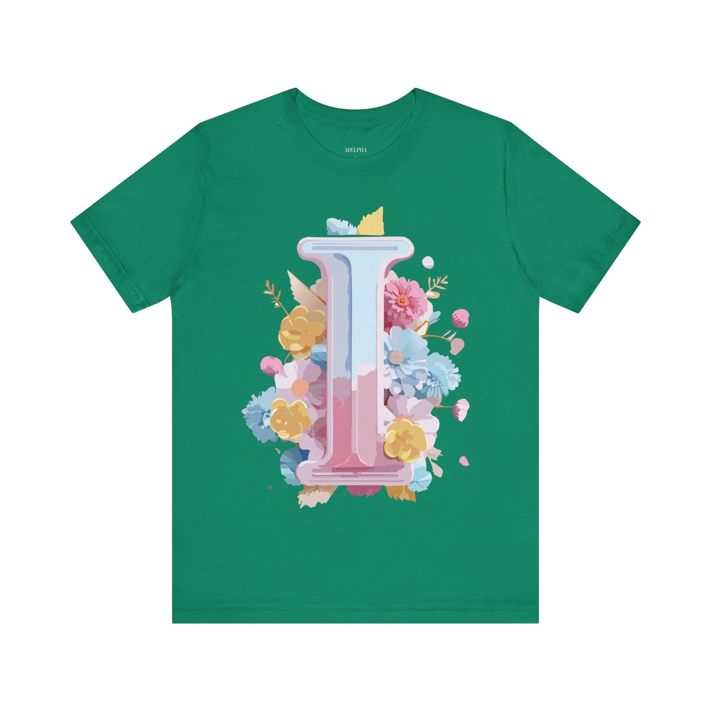 Letter I Shirt Unisex Graphic Tee Vintage Inspired Adelpha Art Design Short Sleeve