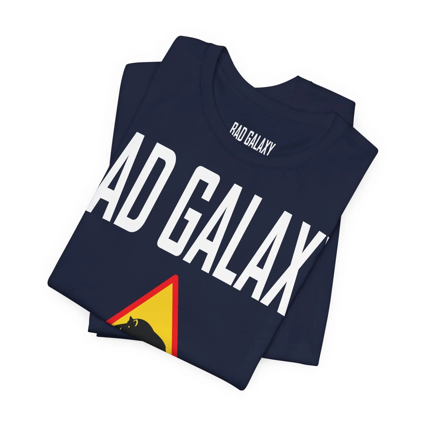Tee Shirt With Red Stamp From Bad Galaxy Made To Order 100 Percent Cotton USA Printed With Eco Inks