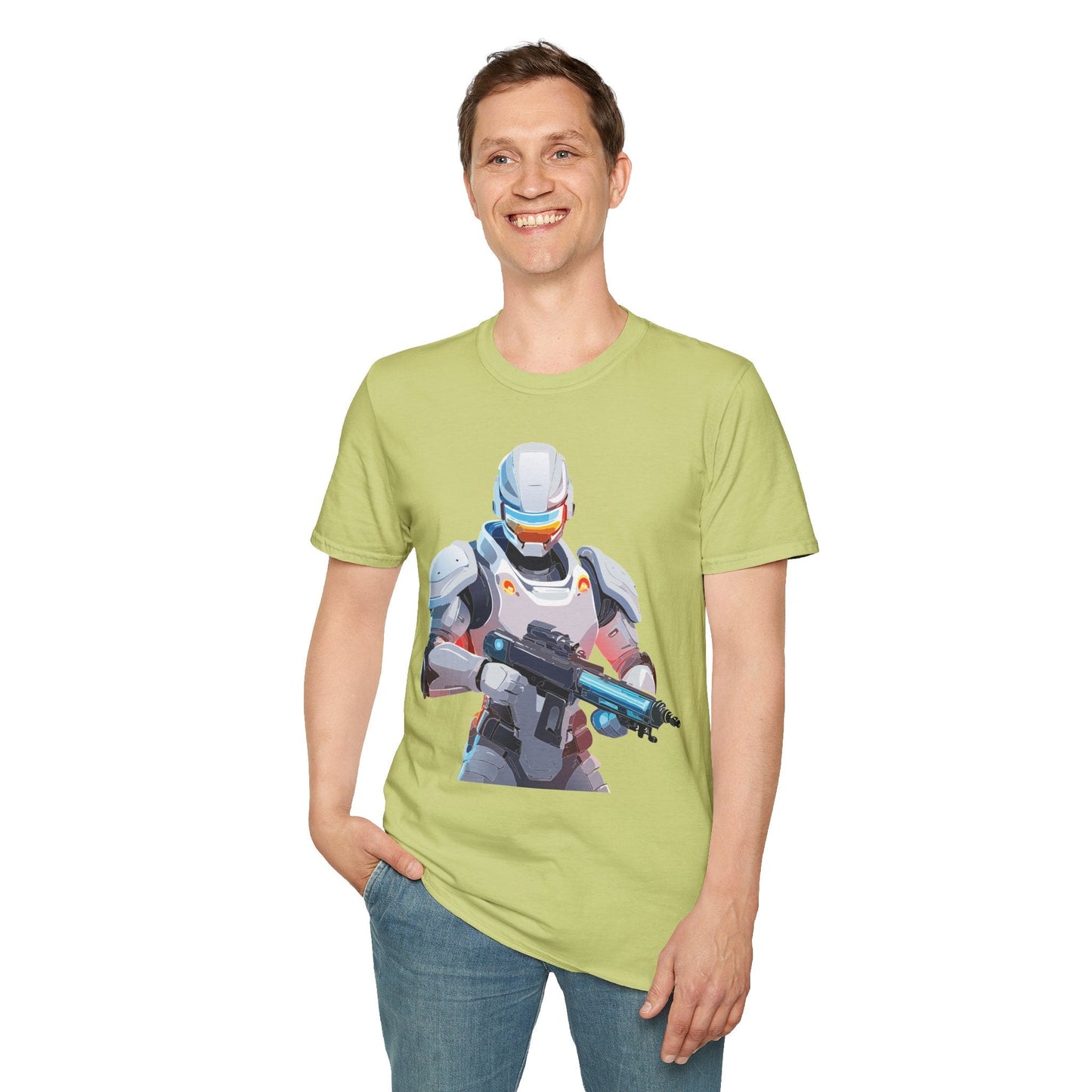 Robocop Themed Unisex Softstyle T Shirt With Robocop Art Design Cotton Tee Premium Comfort