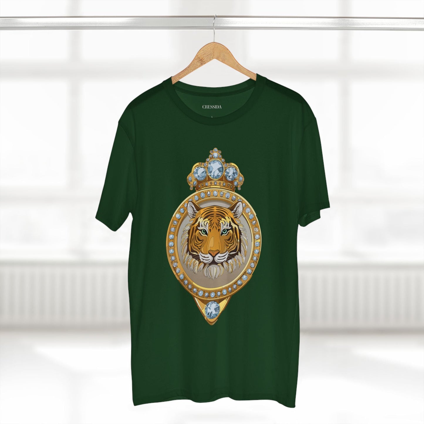 Tiger Graphic Unisex 100 Cotton Tee With Unique Animal Golden Medallion Art Design 2