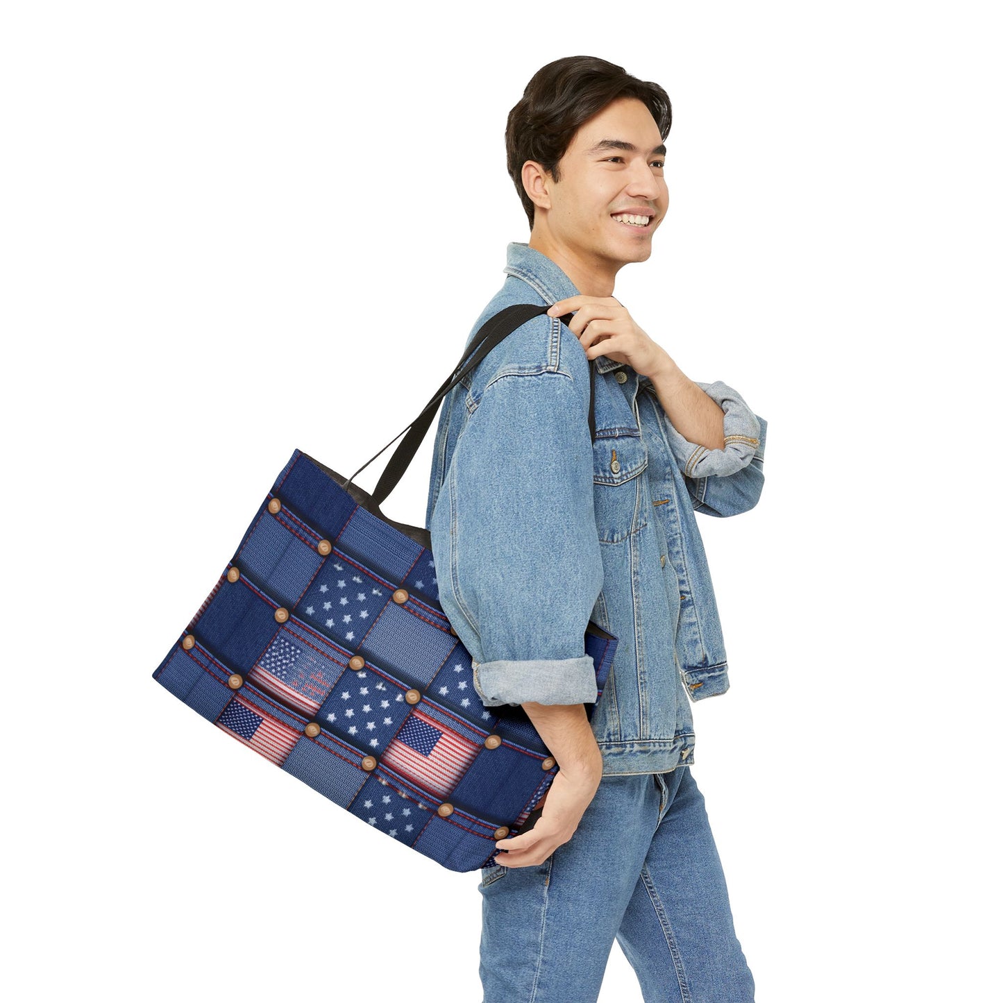 4th of July Denim Print Yoga Bag High-Quality 100% Spun Poly 24x13 Canvas Bag 71