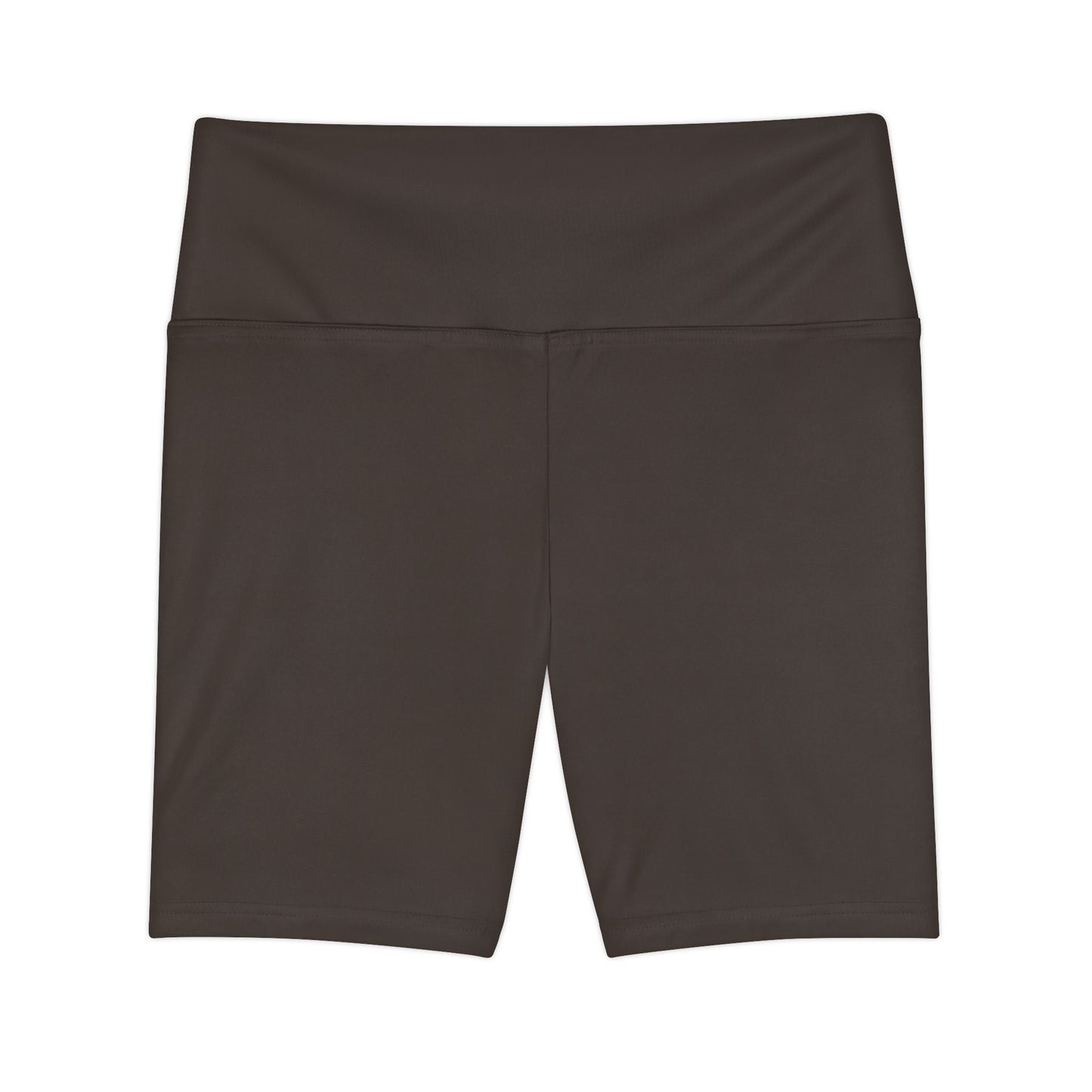 Taupe Women's High-Waist Workout Shorts — Seamless Biker Activewear