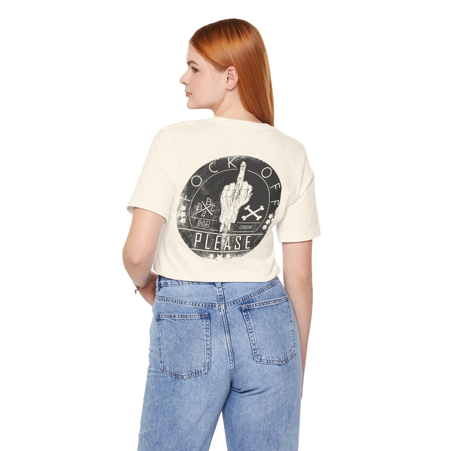 Middle Finger Skull Graphic Design Unisex Cotton T-Shirt A-11
