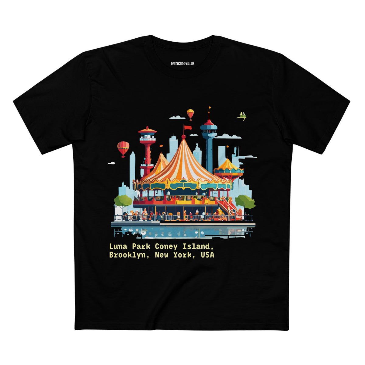 Luna Park Coney Island Carousel Tee | Brooklyn New York Illustration