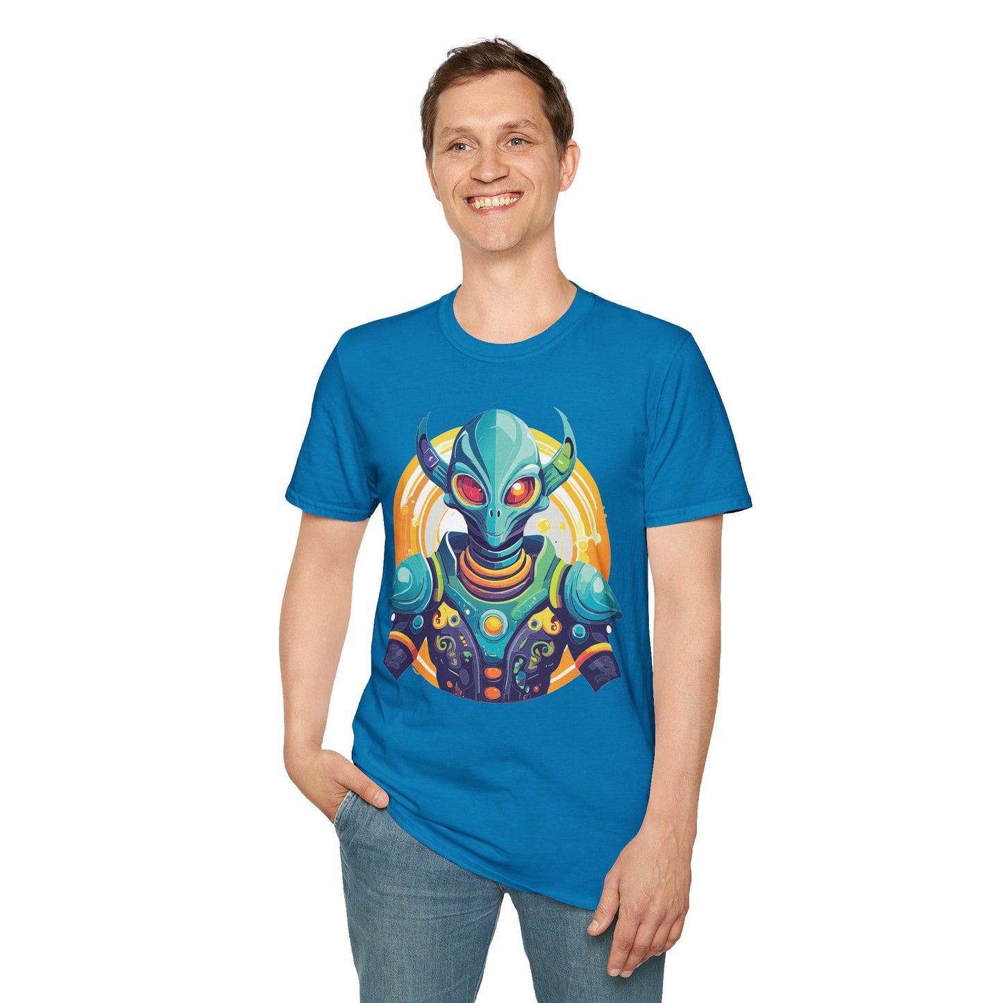 Alien Graphic Unisex Cotton Softstyle UFO Artwork Tee 9