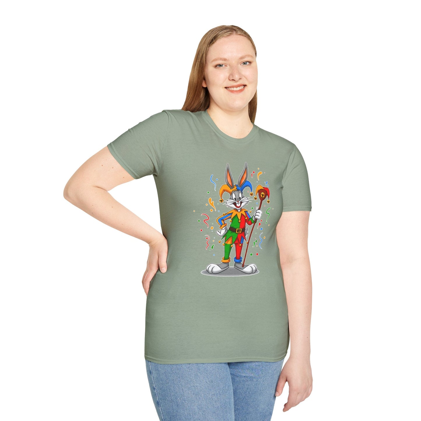 Cartoon Bunny Graphic Unisex Cotton Animal Animation Artwork Design Tee 22