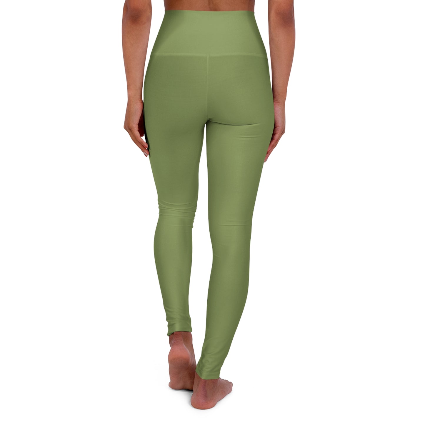 Palm Leaf Green Color High-Waist Yoga Leggings Women's Seamless Poly-Span Stretchy Pants XS-2XL