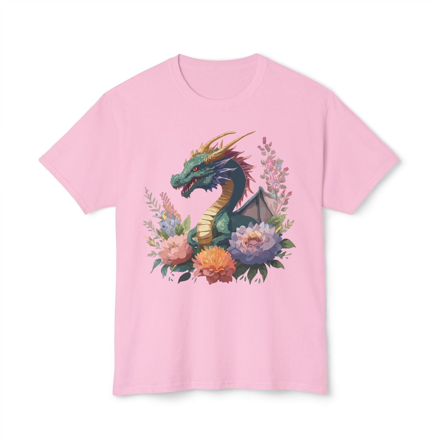 Dragon T-Shirt, Vintage Dragon Tee, Floral Tees, Dragon Art Design Shirt, Tee Shirt with Dragon 7