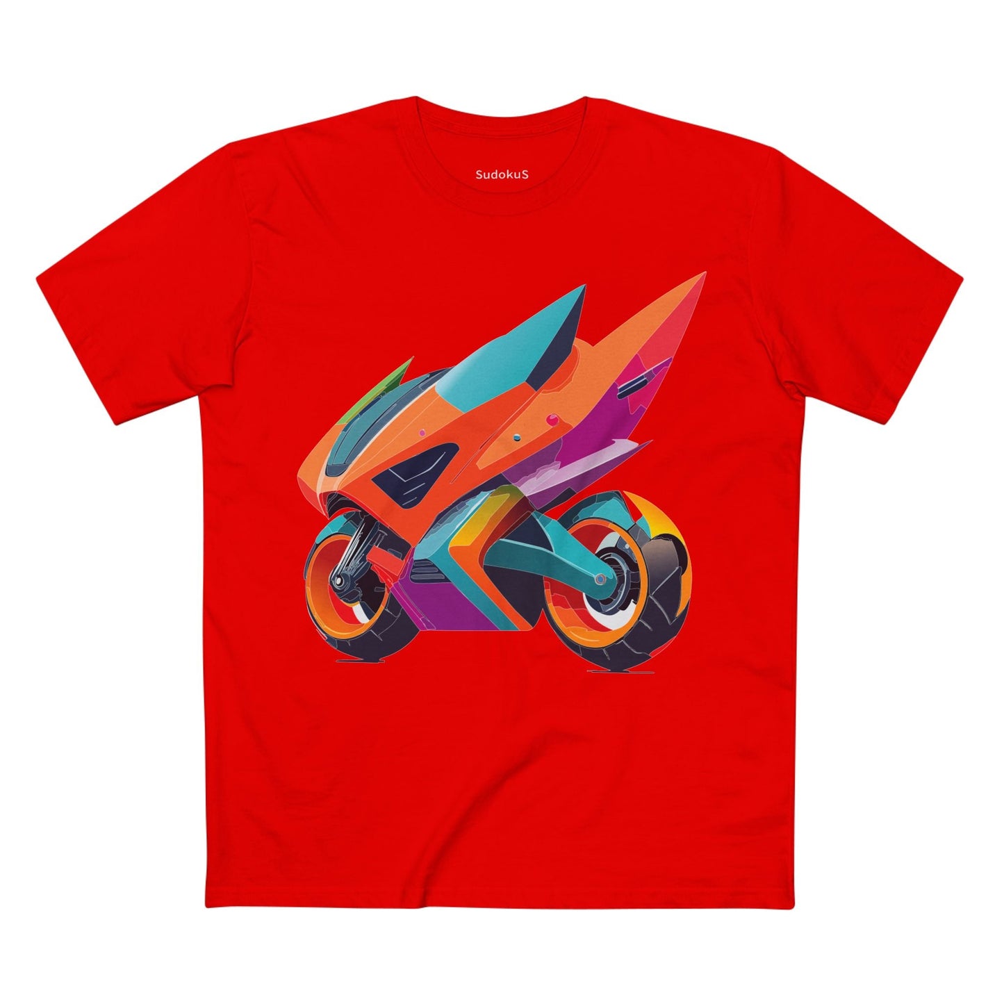 Moto Bike Graphic Unisex 100 Cotton Staple Tee 2