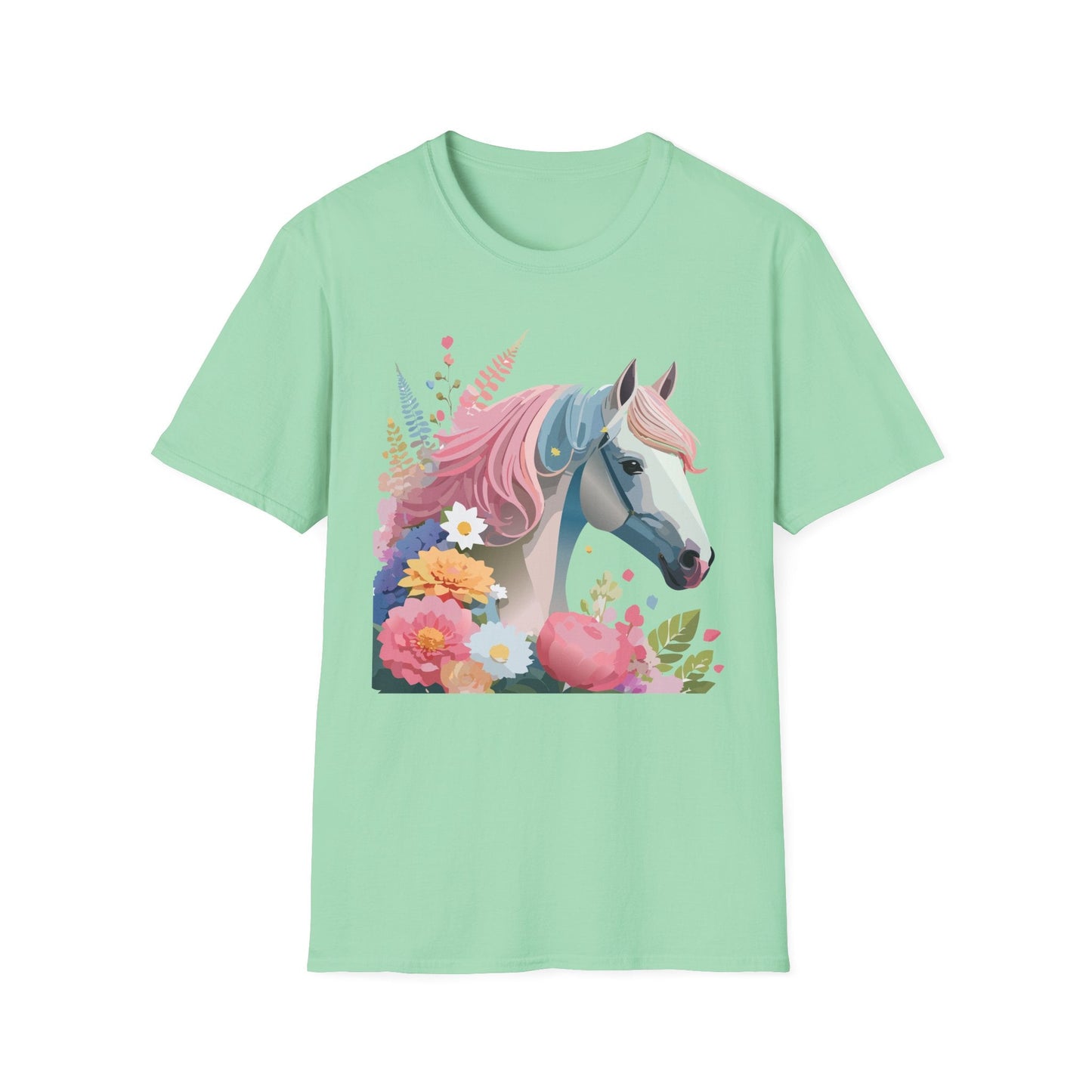 Horse Shirt Unisex Gildan Softstyle 64000 Cotton Tee With Animals