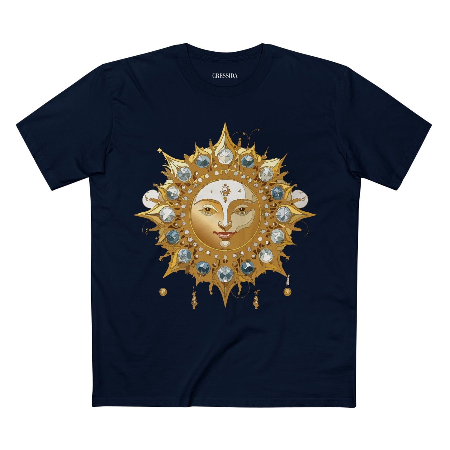 Gold Sun Graphic Unisex 100 Cotton T-Shirt with Golden Art Design 1